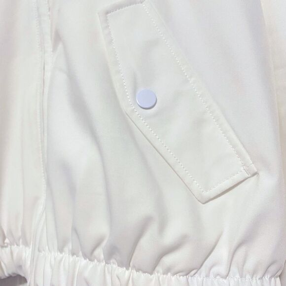 Abercrombie & Fitch Traveler Bomber White Full Zip Jacket Size Medium - Picture 6 of 9